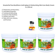 Krauterhof Sea Buckthorn Anti-Aging &amp; Moisturizing Skin Care Body Cream x 4 - £63.19 GBP