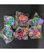Pop it Bubble Fidget Toy Dinosaur Push Circles Kids Keychain Stress Reli... - $15.35