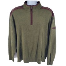 Orvis Men&#39;s Sweater Size XL Corduroy Elbow Patch Leather Trim Green - £28.44 GBP