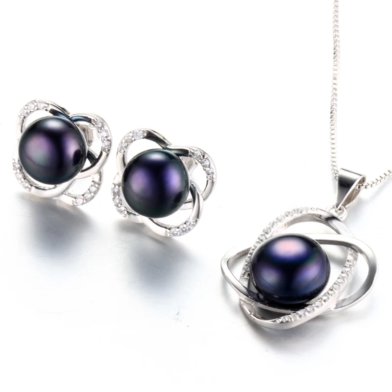 Natural Freshwater Pearl 925 Sterling Silver High Jewelry Set Twisted Geometric  - £20.01 GBP