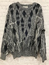 VINTAGE Michael Gerald Gray Crewneck Sweater  Lg/XL Mens Geometric Abstr... - $23.55