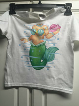 mermaid Body Toddler Sz 3T White Tee Tshirt Shirt  - £7.79 GBP