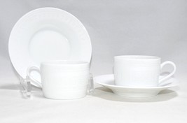 Hermes Aegean Soleil Tea Cup and Saucer 2 set white coffee dinnerware - £440.27 GBP