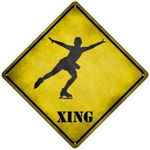 Figure Skater Xing Novelty Mini Metal Crossing Sign - £13.30 GBP