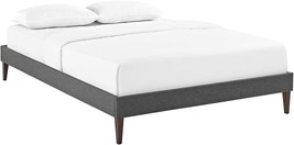 Modway Sharon Queen Fabric Bed Frame With Squared Tapered Legs, Gray - £142.37 GBP