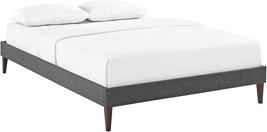 Modway Sharon Queen Fabric Bed Frame With Squared Tapered Legs, Gray - £121.49 GBP