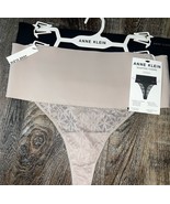 Anne Klein ~ 2-Pair Womens Smooth Lace Thong Panty Light Control Beige B... - $33.83 CAD