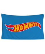 Hot Wheels Blue, Red, &amp; Yellow Flag Banner 3 ft x 5 ft NEW! - £9.47 GBP