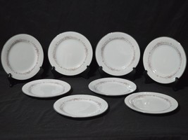 Vintage NORITAKE 8.25&quot; Salad Plate ROSEPOINT Floral Platinum Trim - Set ... - $608.96 MXN