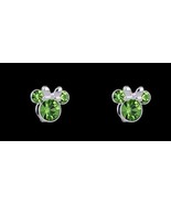 Disney Birthstone Stud Minnie Mouse Earrings Earrings August-Peridot Cry... - £71.20 GBP