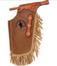 Brown Basket Tooled chinks/chaps Softy Leather Bull/Equine Riding With F... - $2,391.83 MXN+
