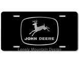 John Deere Inspired Art Gray on Black FLAT Aluminum Novelty License Tag ... - £14.22 GBP