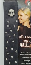 Hair Glove  - 12 Inch Black Leather Skull &amp; Rhinestone Ponytail Holder - $38.60