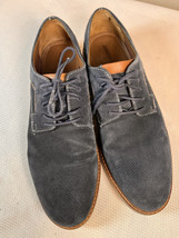 Johnston &amp; Murphy Warner Plain Toe Navy Blue Tumbled Nubuck Suede Leathe... - $56.10