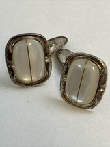 Franz Schuerle Men’s Cufflinks Vintage Germany 835 Silver Agate MCM - $39.55