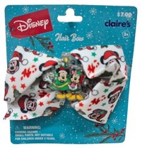 Disney Minnie &amp; Mickie Mouse Christmas Hair Bow Barrette Claire’s New - $7.91