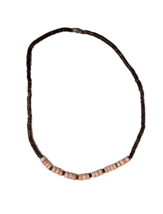 Vintage Brown and Cream Ivory-Bead Choker, 8 in. Long, Barrel Closure - $24.99