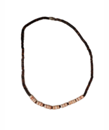 Vintage Brown and Cream Ivory-Bead Choker, 8 in. Long, Barrel Closure - $24.99