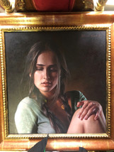 Oil on canvas Woman Portrait  painting , Original artwork from south  America. - £4,698.75 GBP