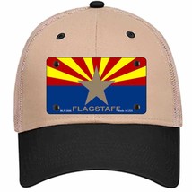 Flagstaff Arizona State Flag Novelty Khaki Mesh License Plate Hat - $28.99