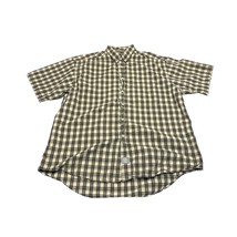 Khaki&#39;s by Arrow Shirt Men&#39;s XL Big Oxford Brown Plaid Long Sleeve - $22.73