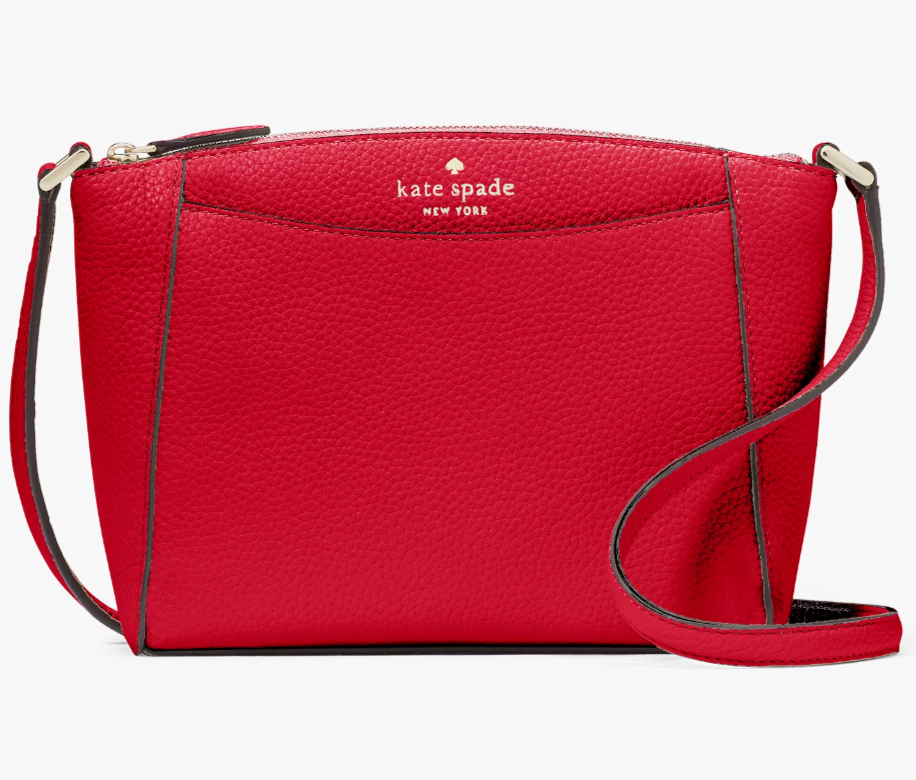Kate Spade Monica Crossbody Bag Cherry Red Leather Purse WKR00258 NWT $279 MSRP