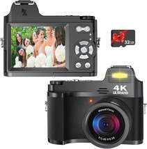 4K Digital Camera For Photography 48Mp Vlogging Camera For Youtube, Macro Camera - $51.98