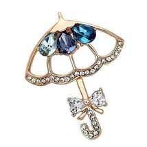 LO2855 - Flash Rose Gold White Metal Brooches with Synthetic Glass Bead in Multi - $33.13 CAD