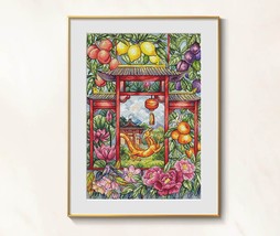 Dragon cross stitch Chinese Art pattern pdf - Oriental fantasy cross stitch - £13.10 GBP