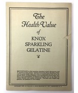 1929 The Health Value of Knox Sparkling Gelatine Booklet with Recipes 23... - $11.00