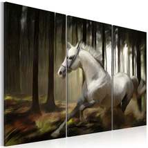 Tiptophomedecor Stretched Canvas Animal Art - A White Horse In The Midst Of The  - £59.82 GBP+