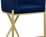 867Navy-C Xavier Collection Velvet Upholstered Counter Stool With Sturdy... - $447.99
