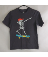 Wonder Nation Gray With Skeleton Riding Skateboard Design Boy&#39;s T-Shirt ... - $5.93