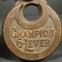 Antique 6 Six Lever Push Key Pancake Padlock Miller Lock Co Champion No Key - £34.33 GBP