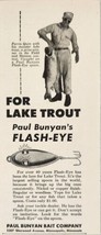 1949 Print AdPaul Bunyan Flash-Eye Lake Trout Fishing Lures Minneapolis,MN - £8.16 GBP