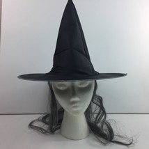 Halloween Adult Black Witch Hat with Gray Hair Witches Costume - $19.99
