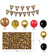 Cheetah Birthday Decorations Leopard Party For Girls Women NEW - £24.46 GBP