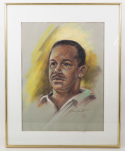 Pastel Framed Drawing of Man Willie Signed Gloria Peterson Plemmons - £295.76 GBP