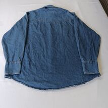 Vintage Plains Western Wear Pearl Snaps Shirt Men's Large Blue Denim Long Sleeve image 2