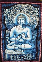 Hand Painted Buddha Poster, Indian Poster, Religious Wall Art, Bohemian ... - $15.67