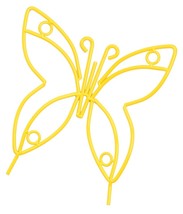 YELLOW BUTTERFLY Wrought Iron Garden Stake - Amish Handmade Lawn Wall De... - $34.97