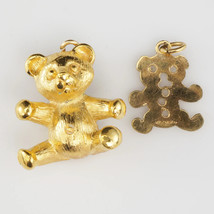2 pc Lot Vintage Tiny Gold Filled Teddy Bear Charms/Pendants - £6.24 GBP
