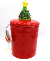 Mr. Christmas Light-Up Ceramic Cookie Jar With Festive Christmas Tree Li... - $17.82