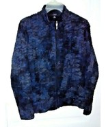 Vintage TONI MORGAN Long Sleeve Zip Up Jacket Navy Blue Women&#39;s Size Med - £13.87 GBP