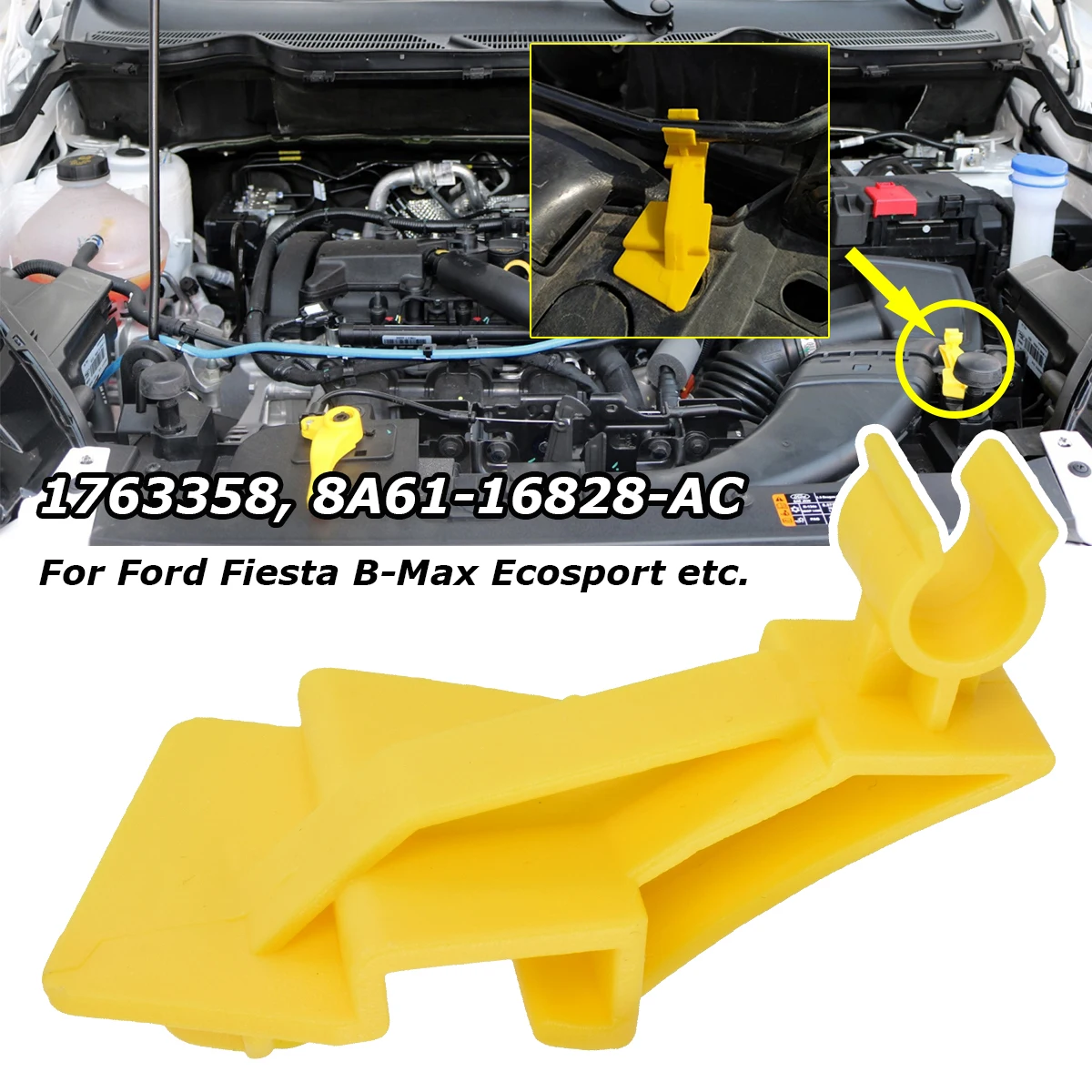 Car Hood Bonnet Rod Clip Stay Support Prop Clamp Holder Retainer For Ford Fiesta - £13.00 GBP