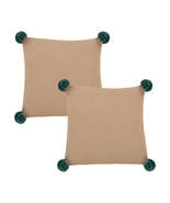 SOGA 2X 45cm Ribbed Knit Pillowcase with Pom-Poms (Warm Beige) - $91.31 CAD