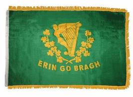 3x5 Erin Go Bragh Irish Poly Nylon Sleeve w/Gold Fringe Flag 3&#39;x5&#39; - £19.56 GBP
