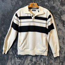 Vintage Sweater Mens Large Striped Chaps Rockability Soft Polo Grandpa R... - $13.89