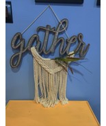Gather Wooden Sign With Homemade Macrame - £19.65 GBP