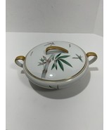 Noritake Bone China Canton 5027 Casserole Serving Dish W/Lid Bamboo Gold - $19.50